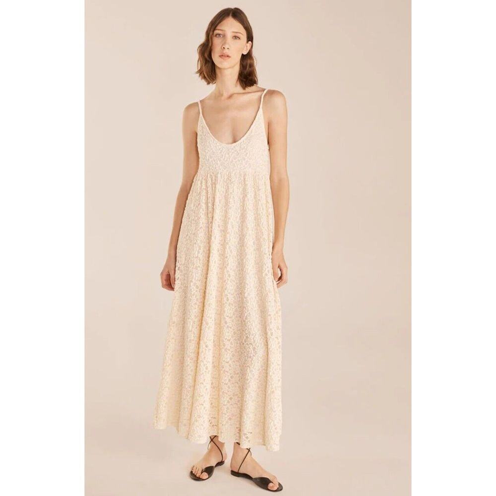 Rebecca Taylor Lace Maxi Dress Scoop Neck Fairy Cottagecore Boho Party Formal XS